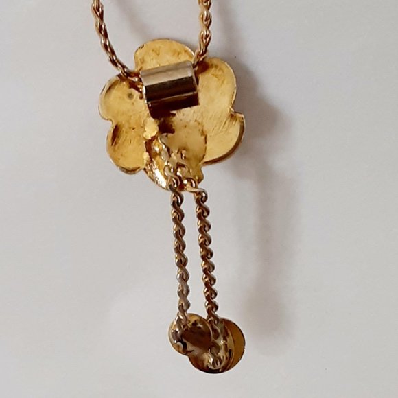 necklace gold tone crystal pendant - Picture 4 of 4